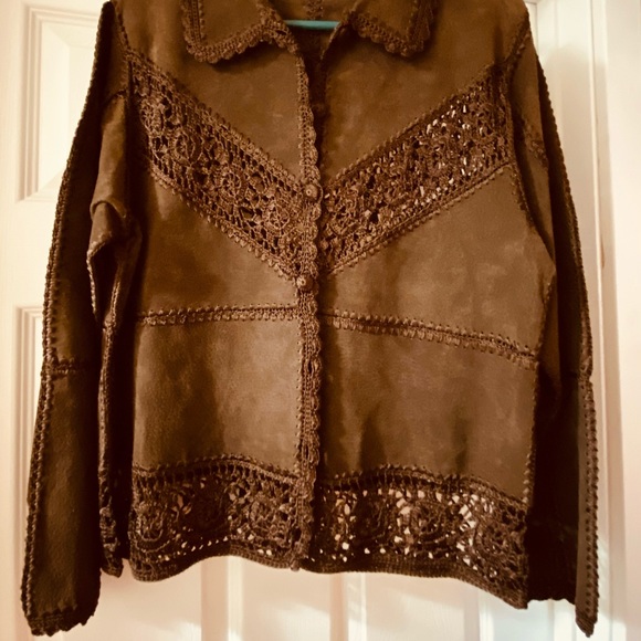 Brown Suede Button Up - Picture 1 of 7